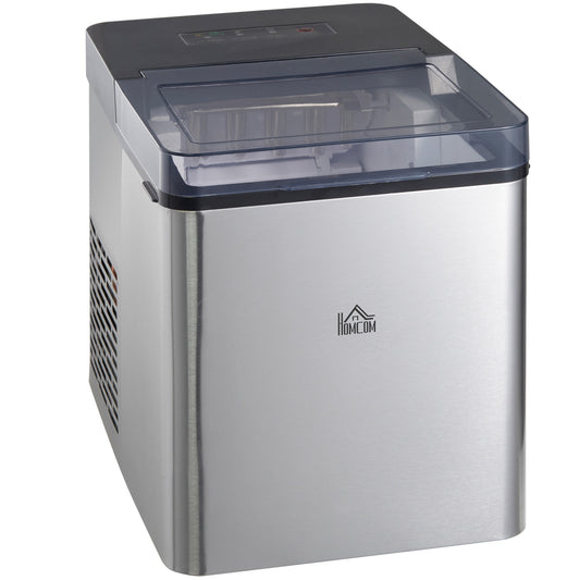 Self-cleaning ice machine, 15 kg/24h, 2 ice sizes, scoop included