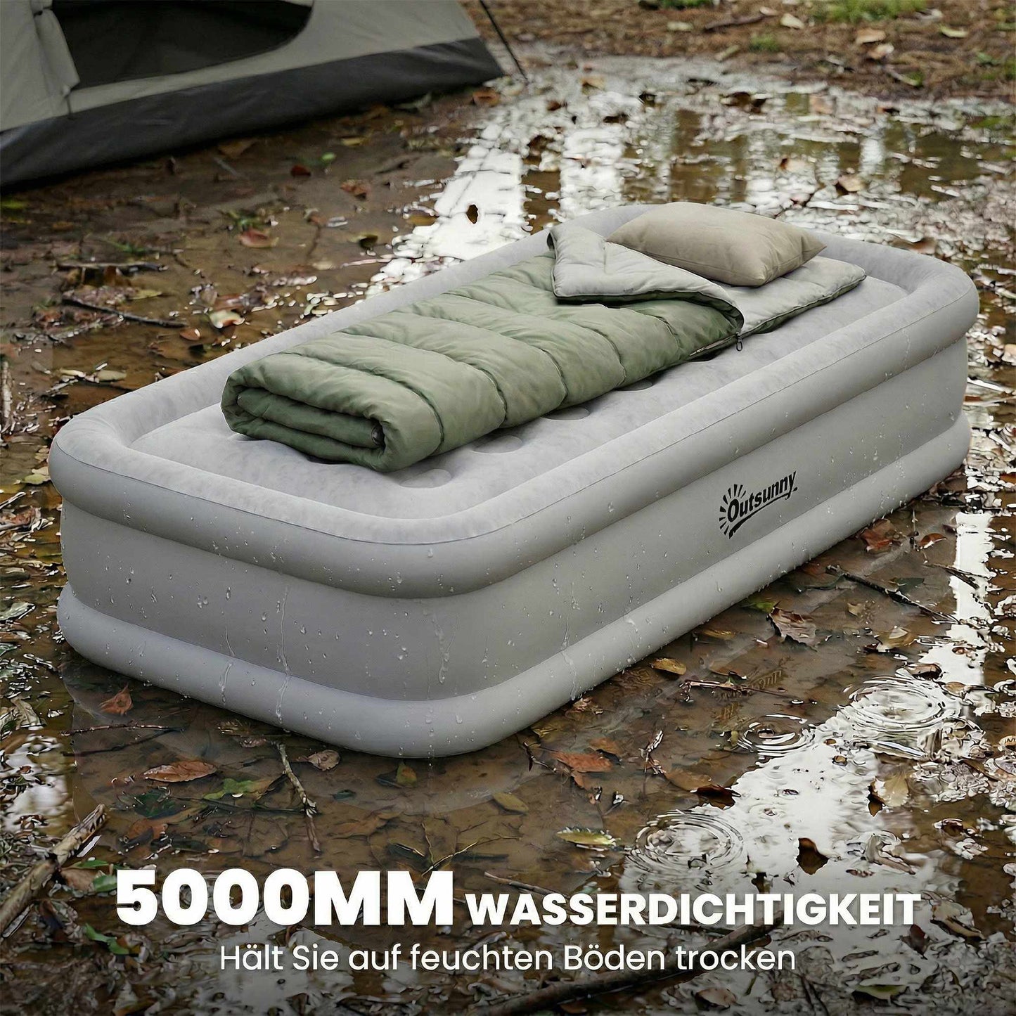 Self-Inflating Air Mattress with Built-In Pump, Single Size