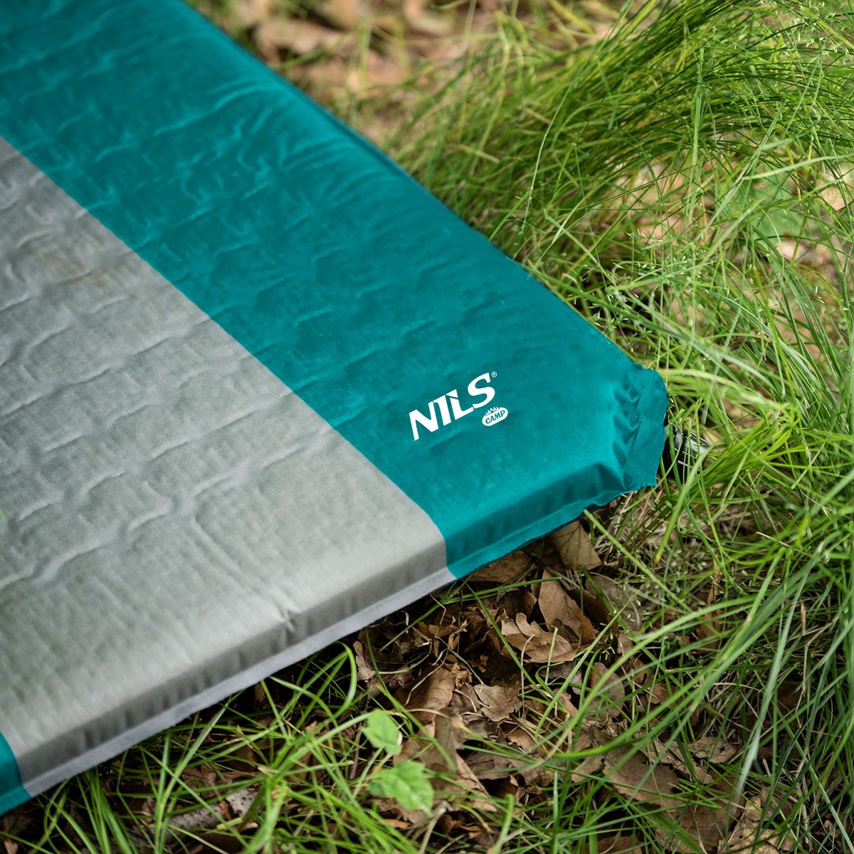Self-Inflating Camping Mat, Blue-Gray, Compact Size