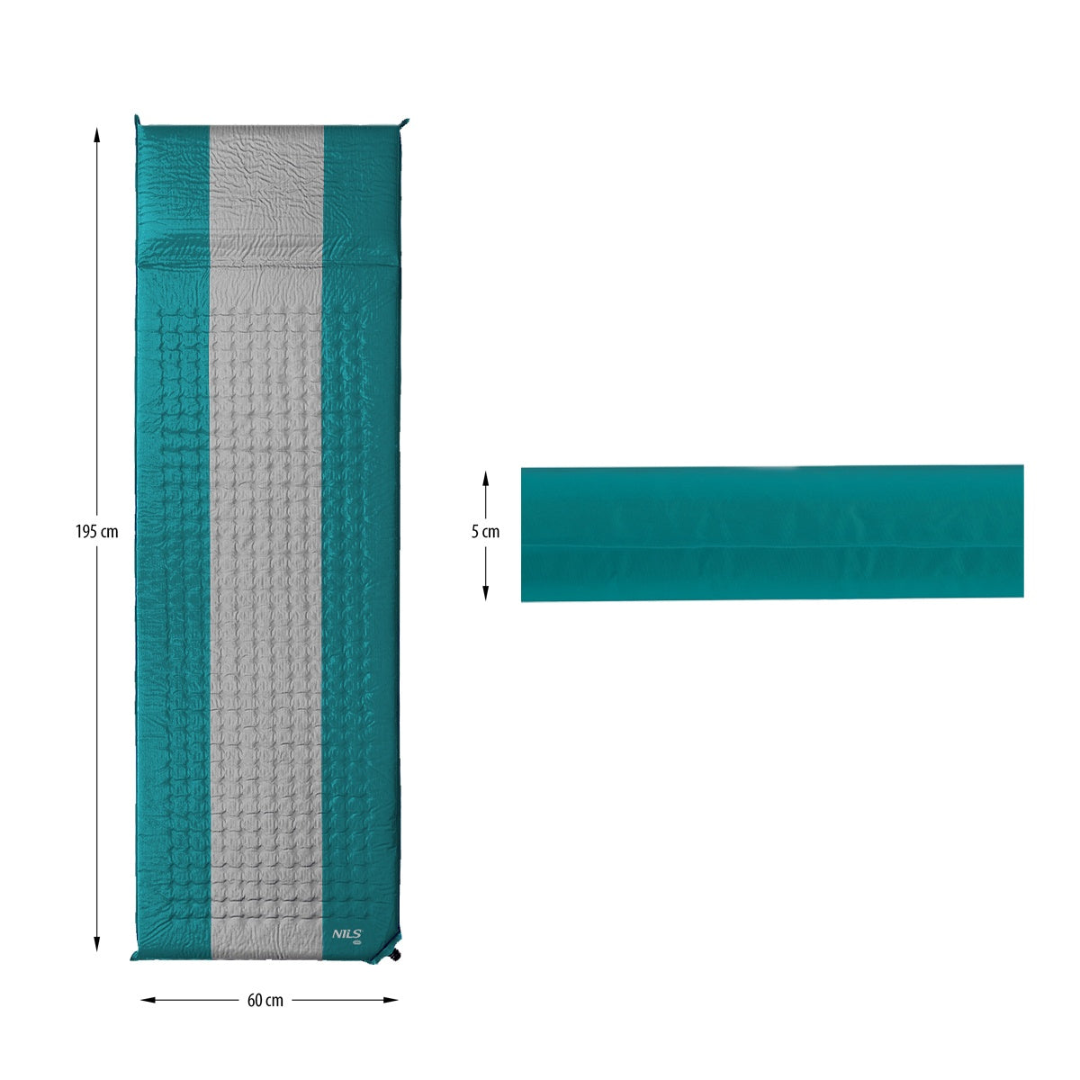 Self-Inflating Camping Mat, Blue-Gray, Compact Size