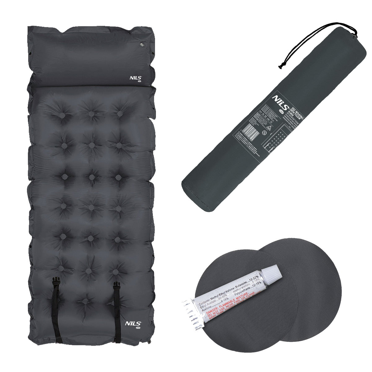 Self-Inflating Camping Mat, Dark Grey