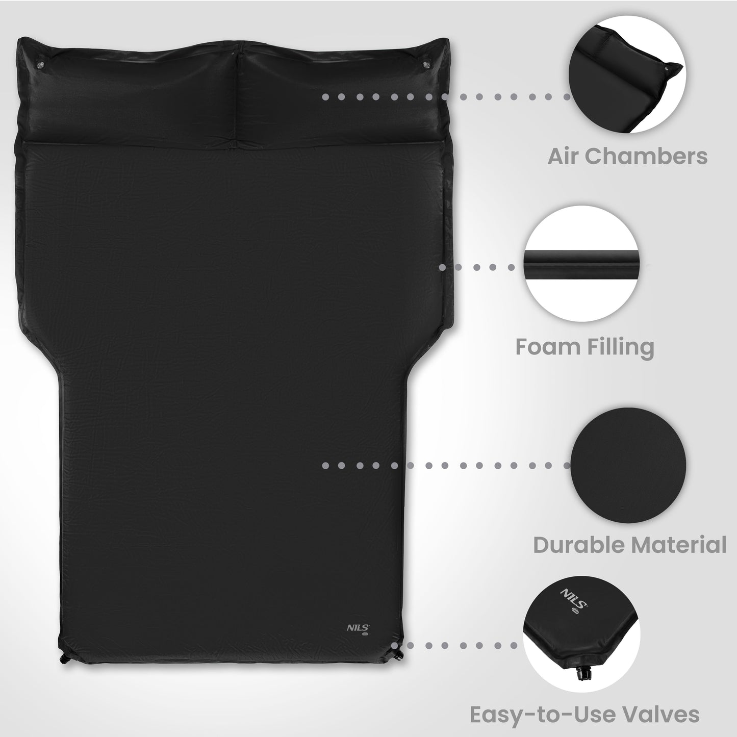 Self-Inflating Car Mattress 188x132 cm, 5 cm Thick