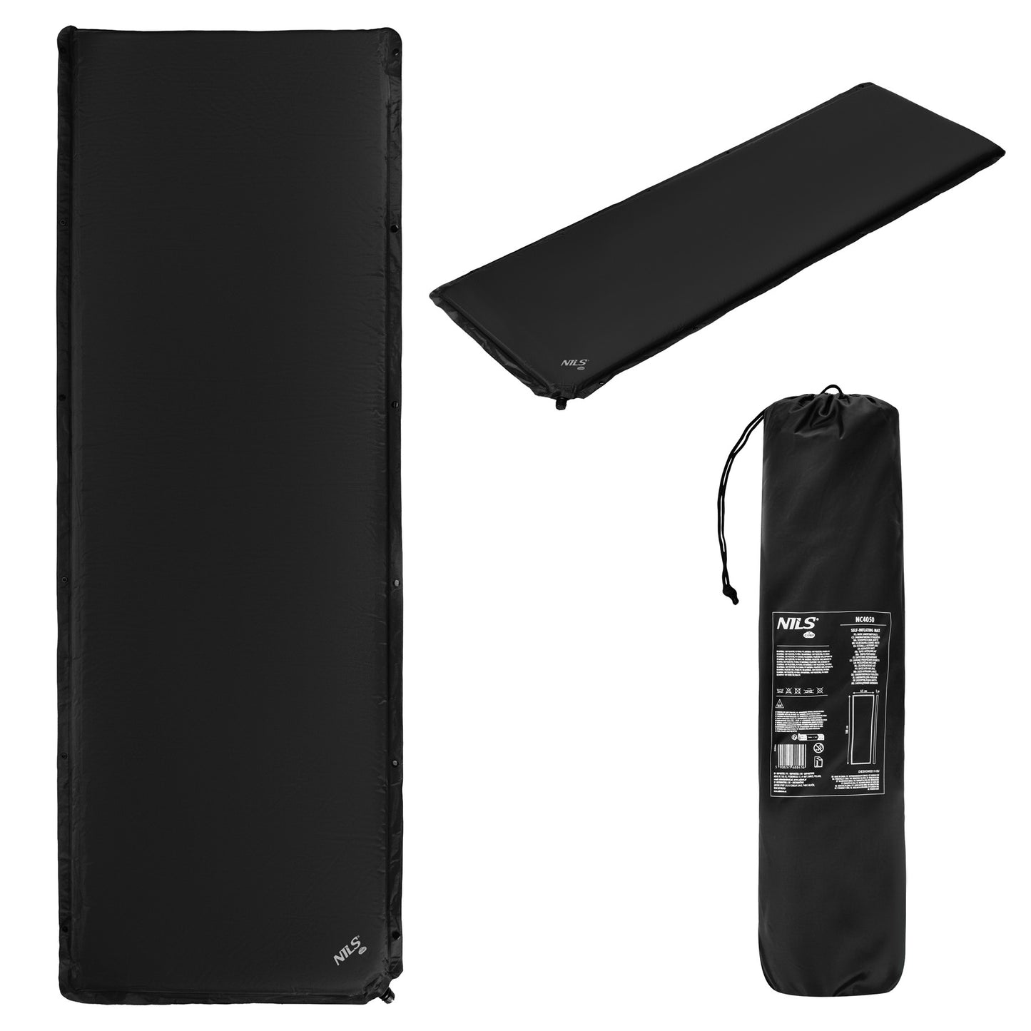 Self-Inflating Sleeping Mat 188x65x5 cm, Black