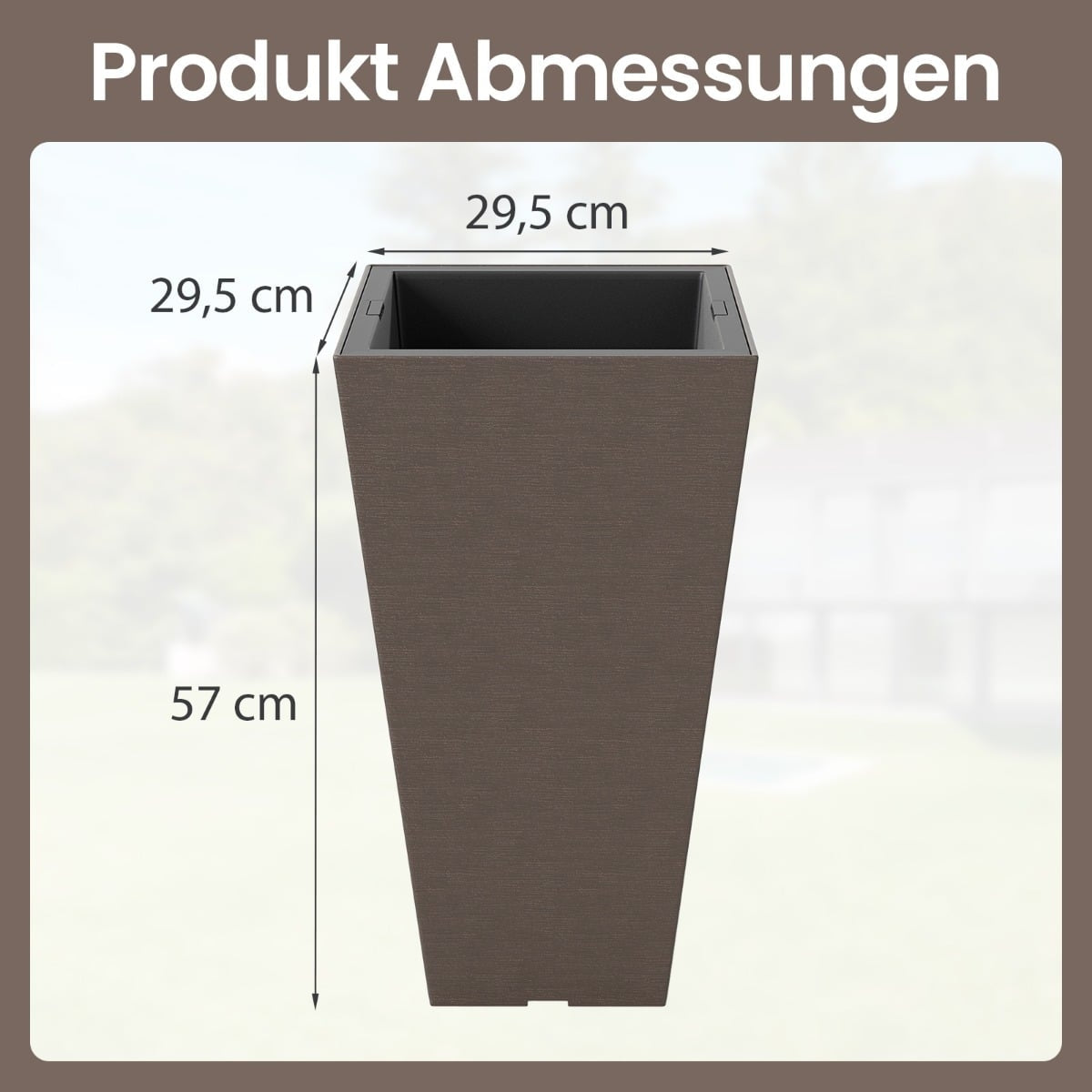 Self-Watering Planters with Drainage, Set of 2, Brown