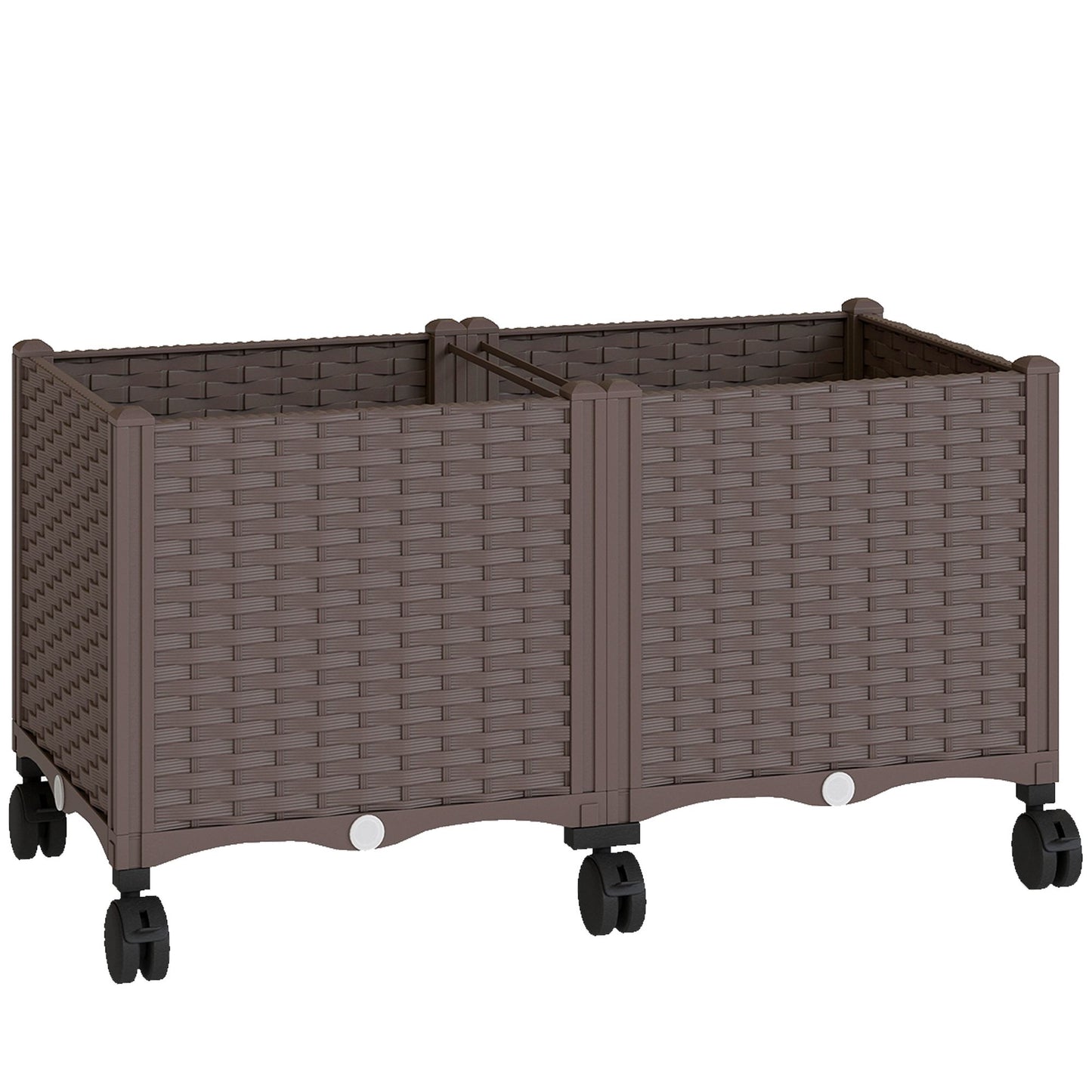Self-Watering Raised Garden Bed with Wheels, Plastic