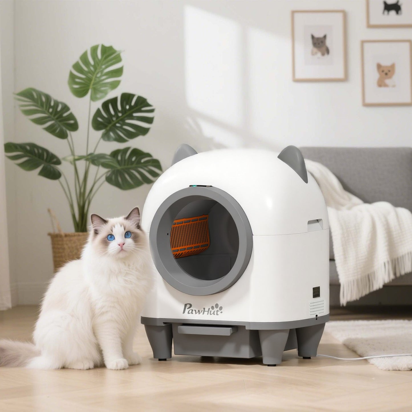 Self-Cleaning Cat Litter Box with App Control, 80L Capacity