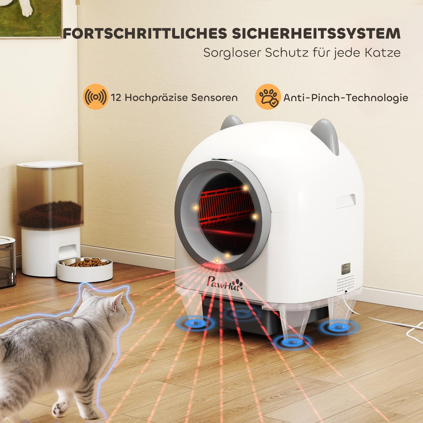 Self-Cleaning Cat Litter Box with App Control, 80L Capacity