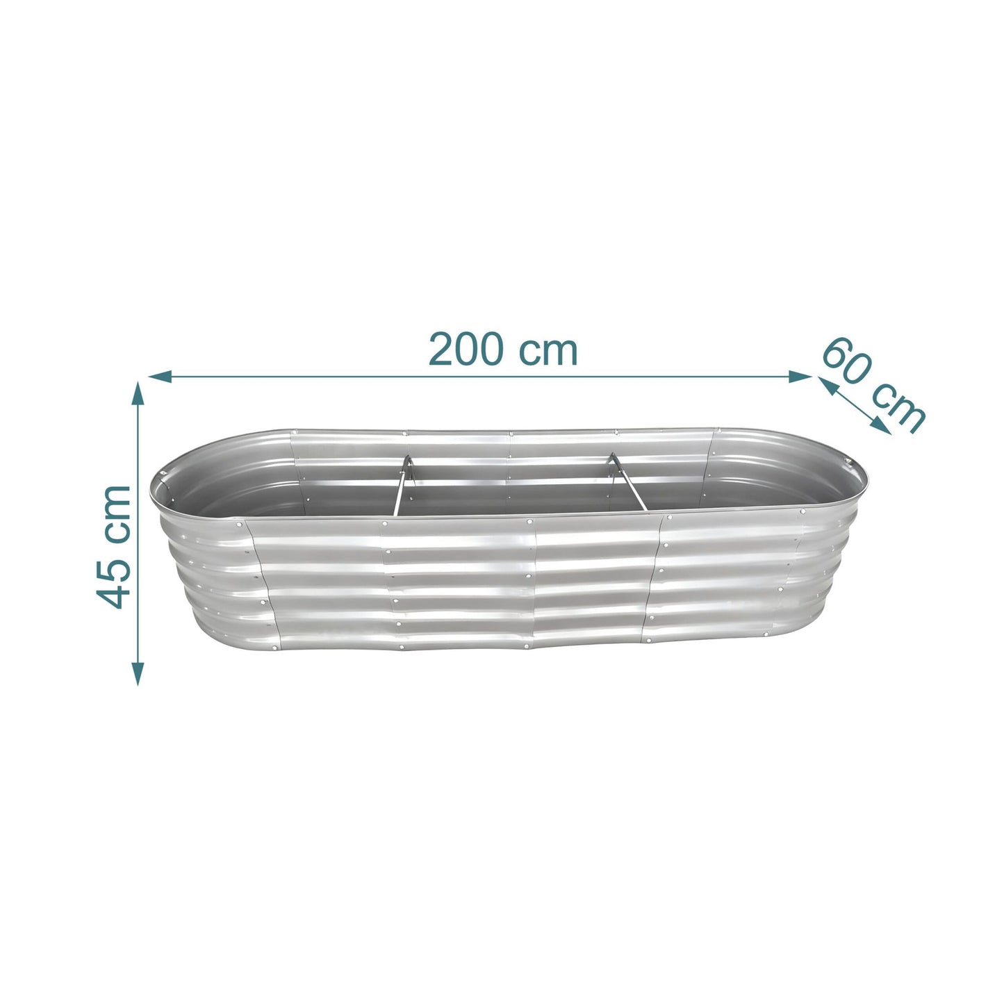 Semi-Circular Metal Planter, Raised Bed for Vegetables