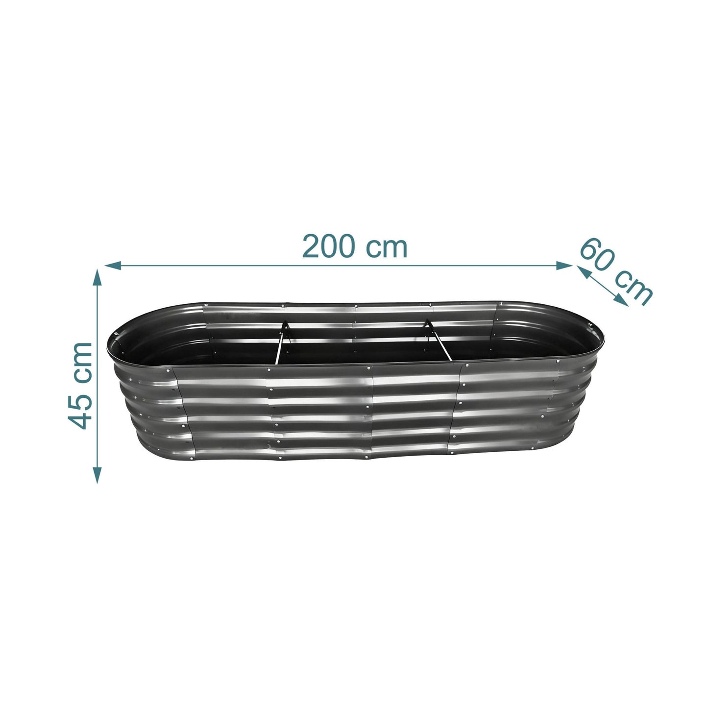 Semi-Circular Metal Planter, Weatherproof Raised Bed
