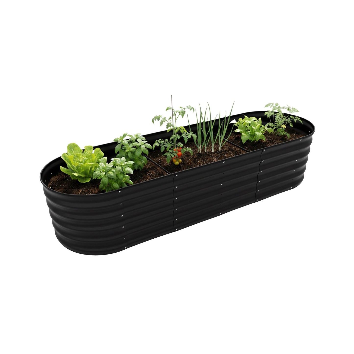 Semi-Circular Metal Planter for Outdoor Gardens