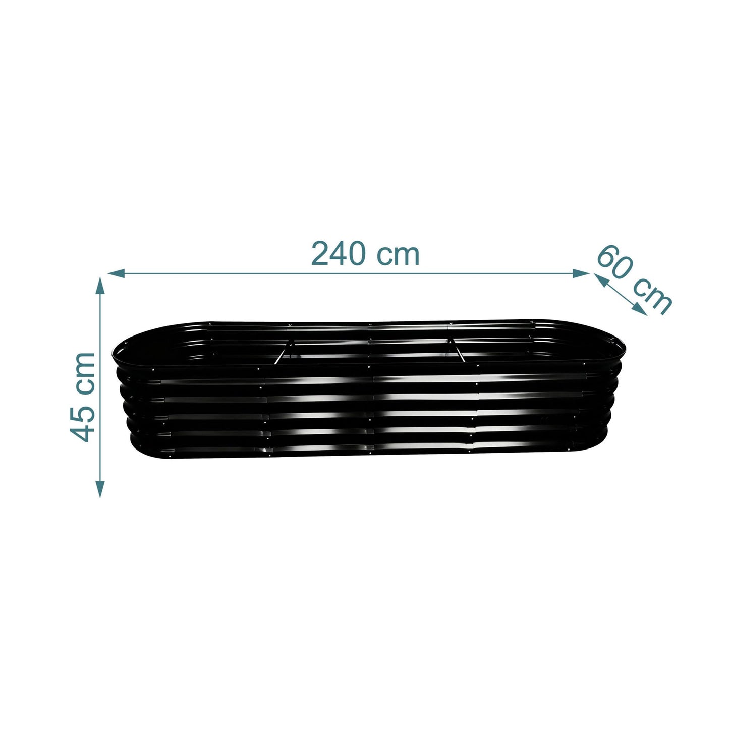 Semi-Circular Metal Planter for Outdoor Gardens