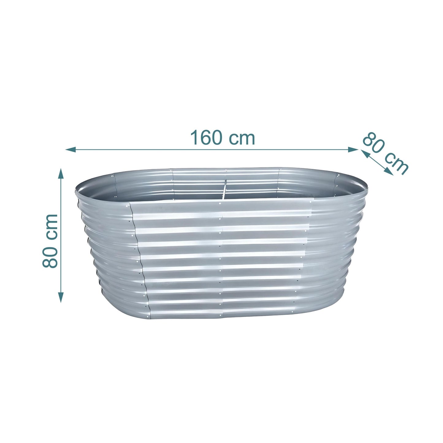 Semi-Circular Metal Raised Garden Bed, Galvanized Steel