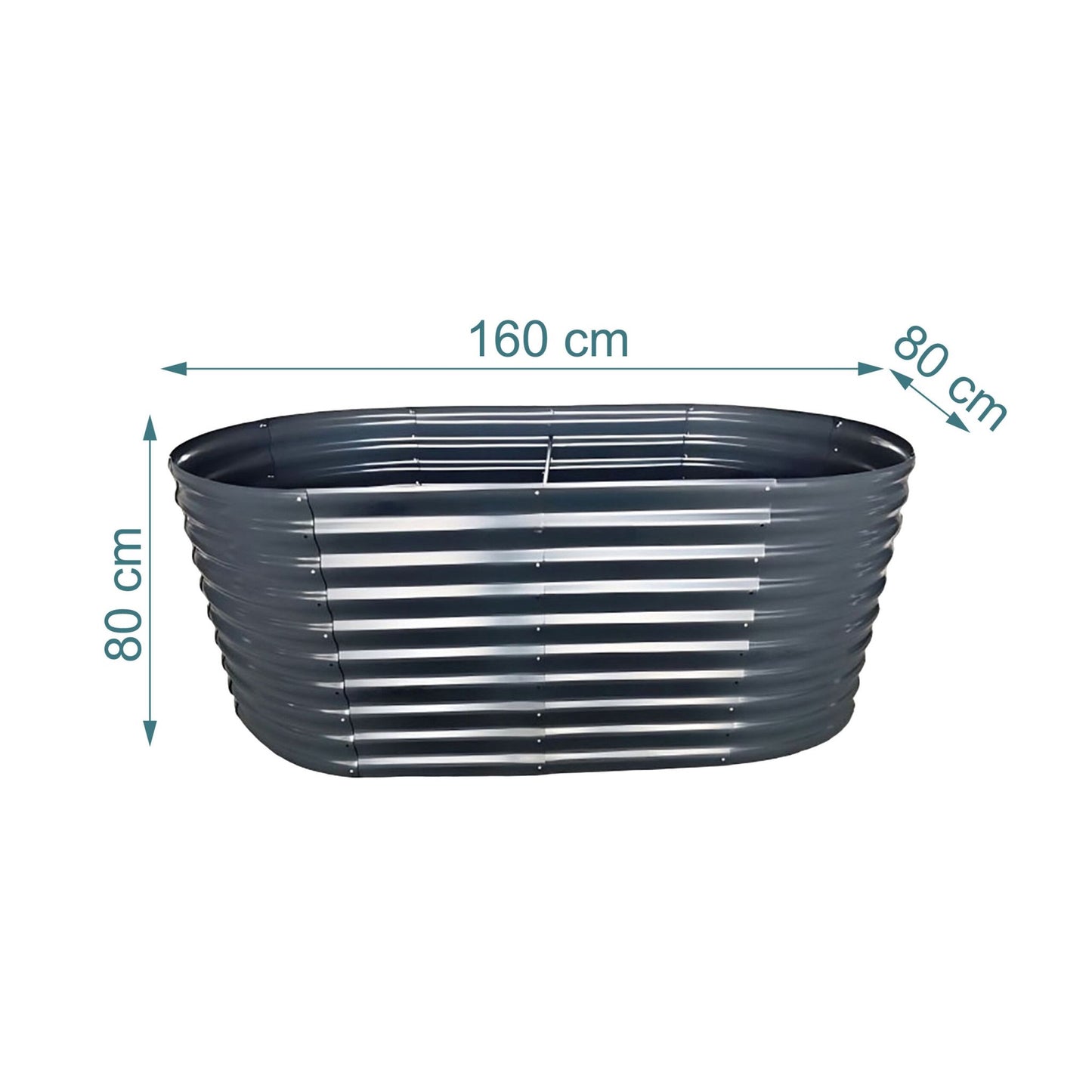 Semi-Circular Raised Garden Bed, Galvanized Steel