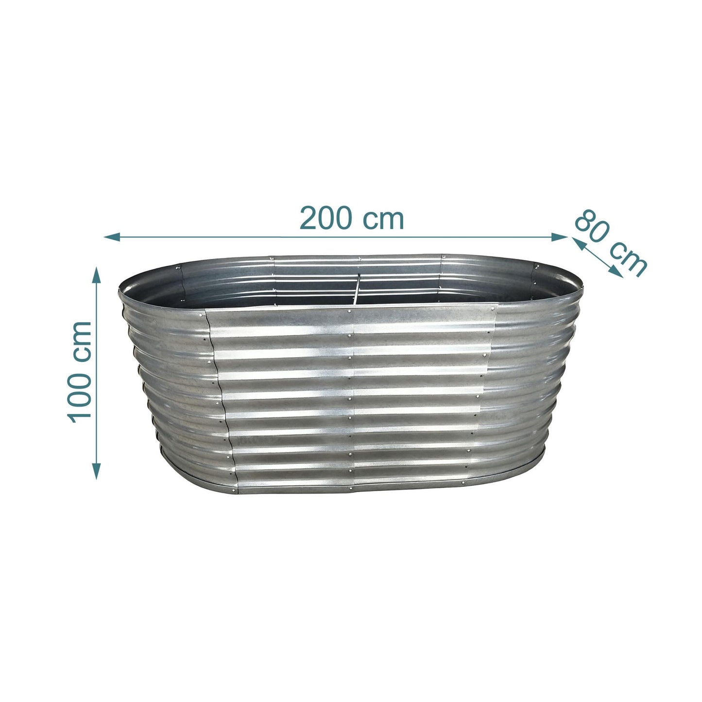 Semicircular Metal Raised Garden Bed – Galvanized