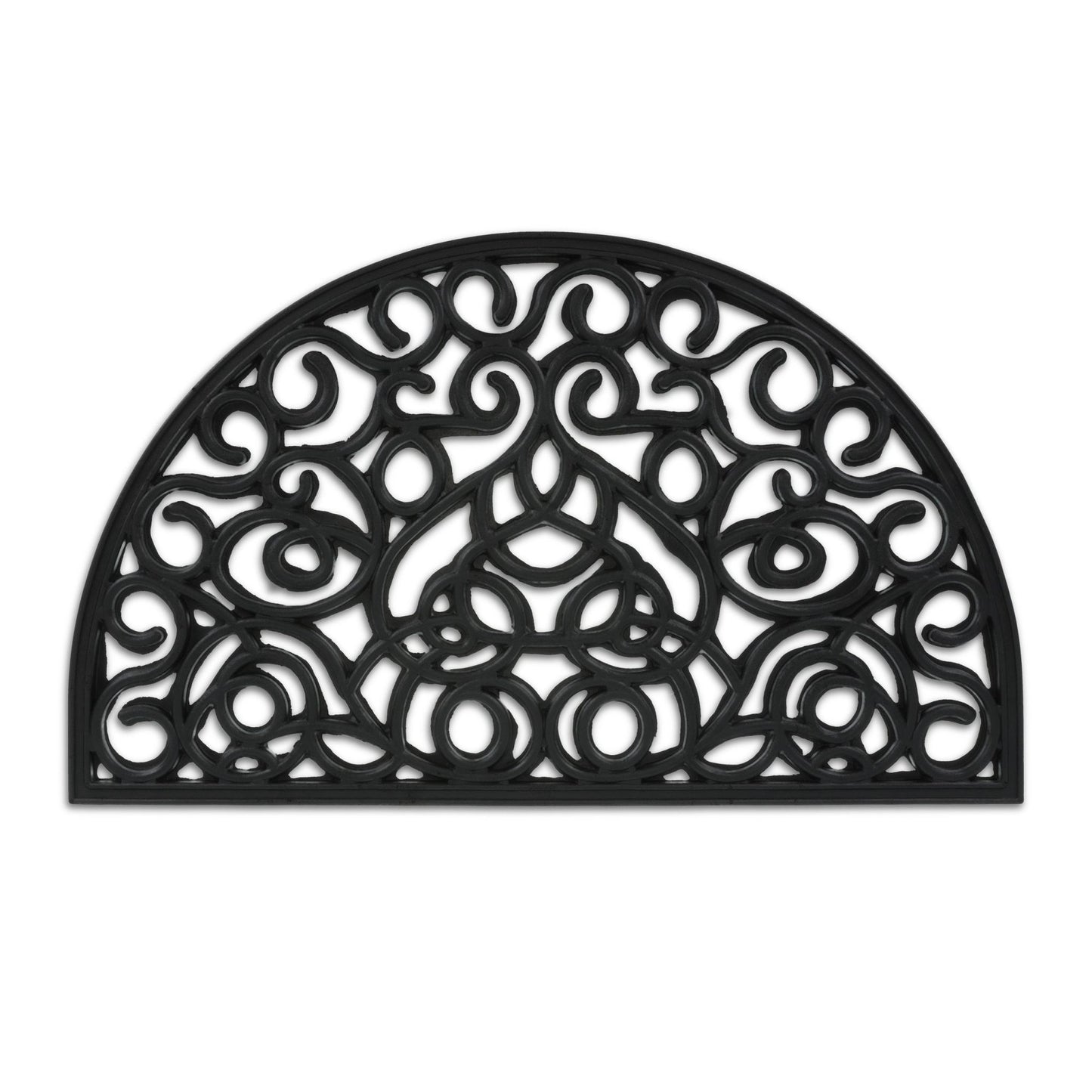 Semi-circular rubber door mat