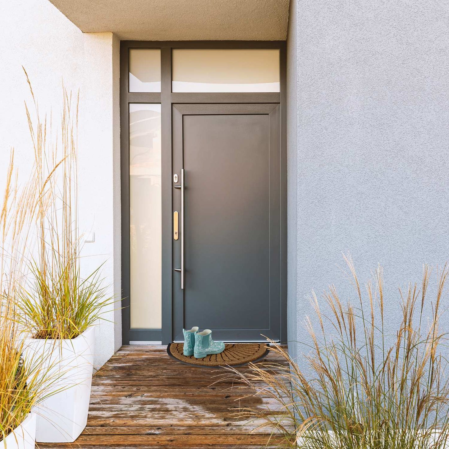 Semi-round door mat coconut & rubber