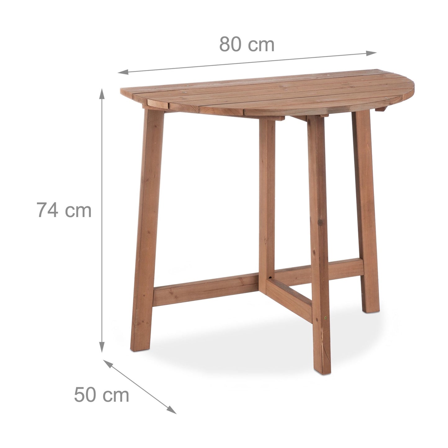 Semi-round flap table wood brown