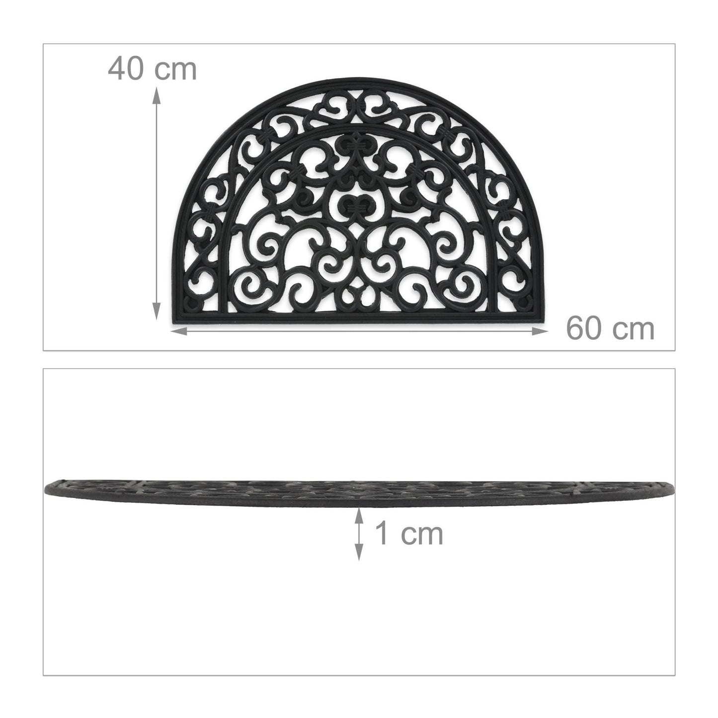 Semi-round rubber doormat