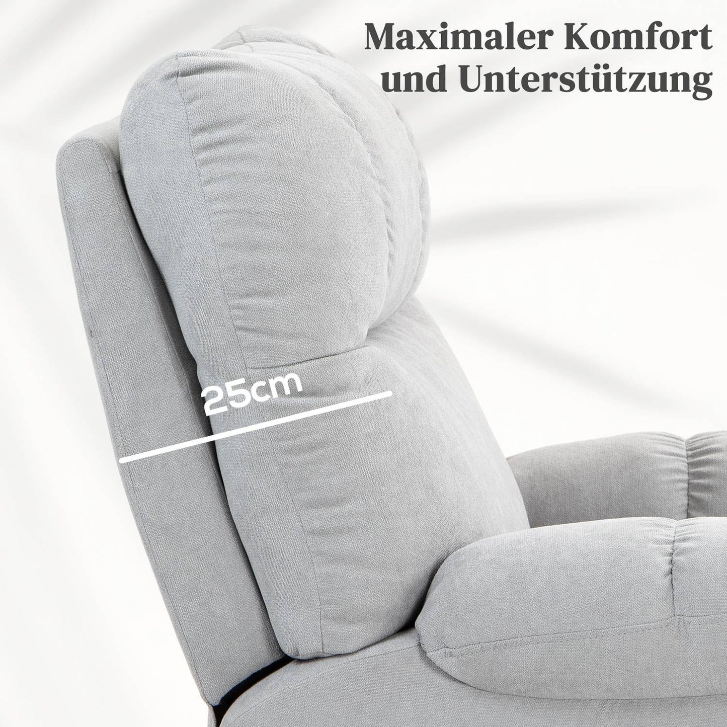 Electric recliner with stand-up assistance, massage & heating