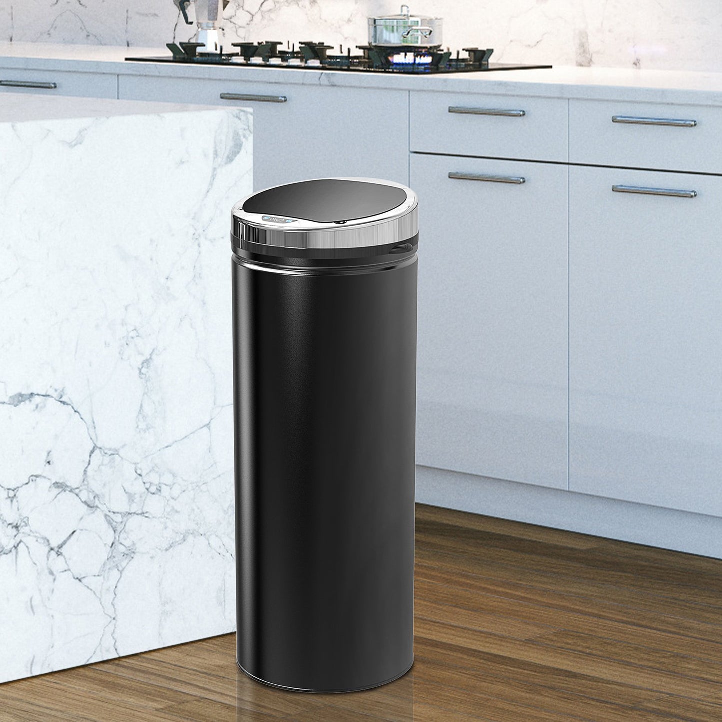 Automatic sensor waste bin, 50L, black stainless steel