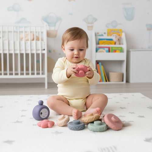 Sensory Blocks for Babies, Soft Rubber, 8 Pieces
