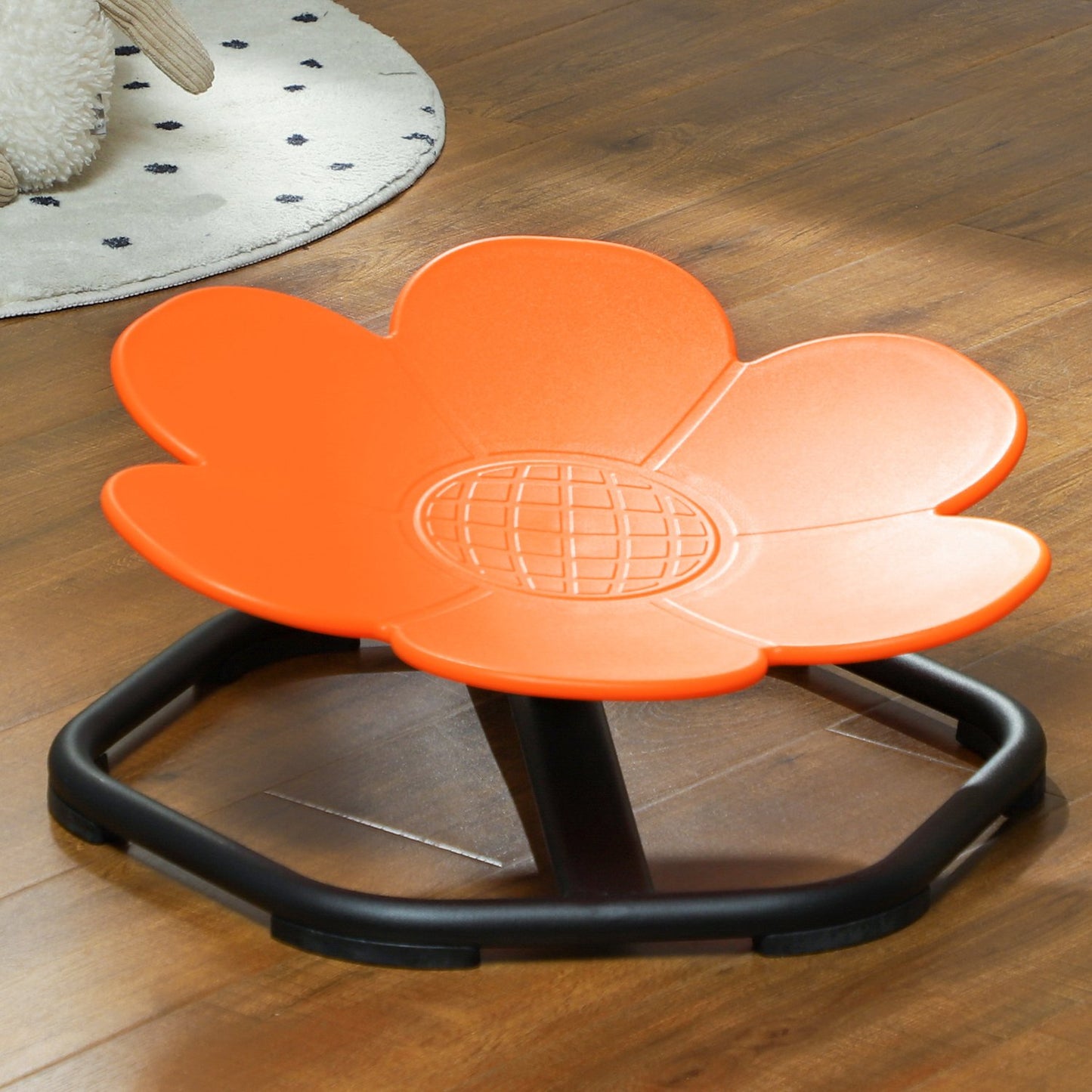 Sensory Kids Chair, Rotating Balance Seat, Plastic, Orange