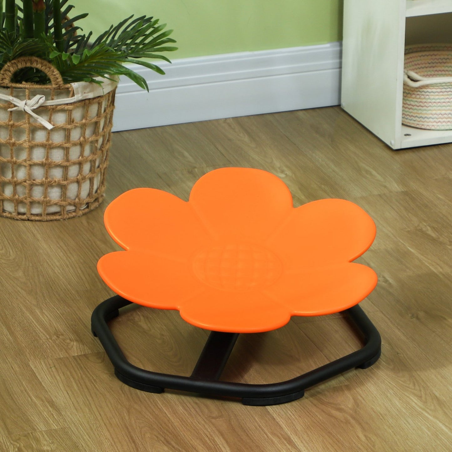 Sensory Kids Chair, Rotating Balance Seat, Plastic, Orange