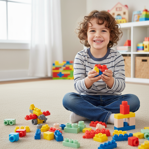 Sensory Rubber Blocks for Kids, 80-Piece Set