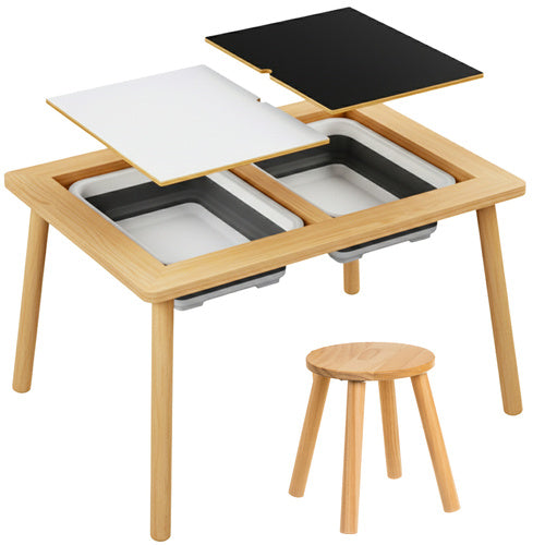 Sensory Table with Chair, Beech Wood, Double-Sided