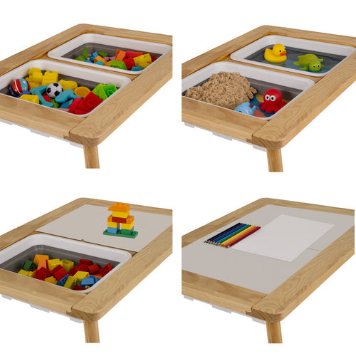 Sensory Table with Chair, Beech Wood, Double-Sided
