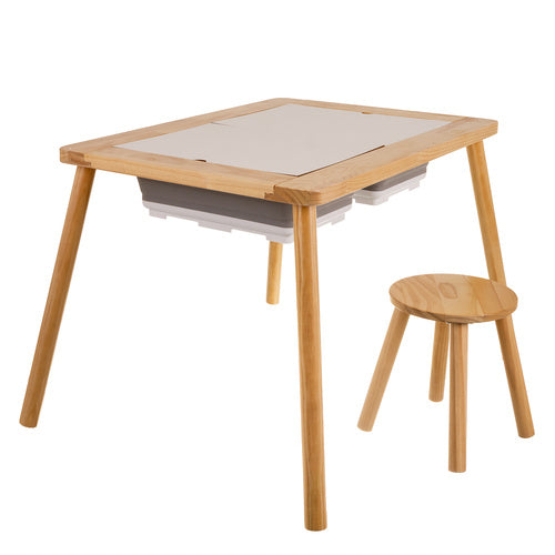 Sensory Table with Chair, Beech Wood, Double-Sided