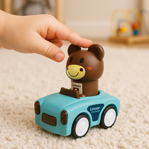 Sensory Toy Cars with Animals, 4-Pack, Push-and-Go