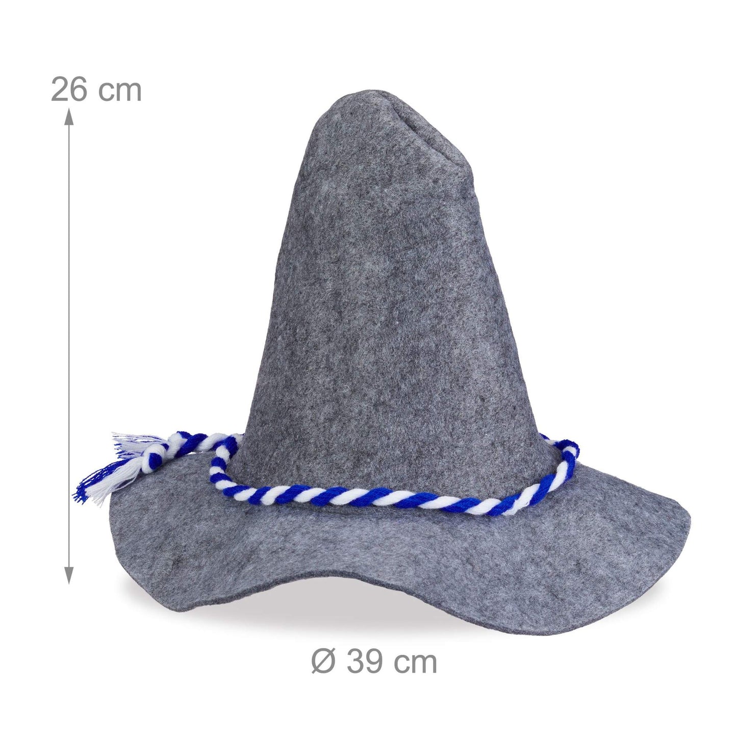 Seppel hat with blue and white cord set of 9