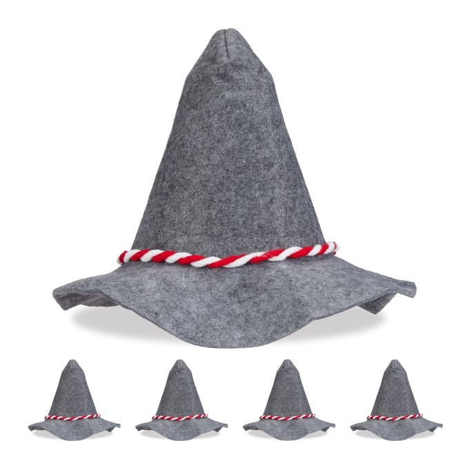 Seppel hat with red and white cord set of 5