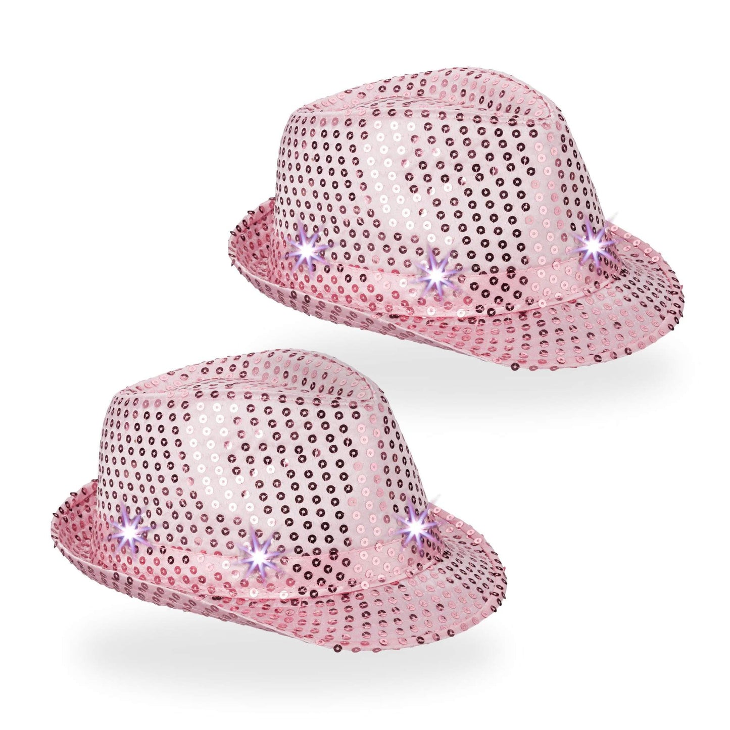 Sequin hats LED set of 2