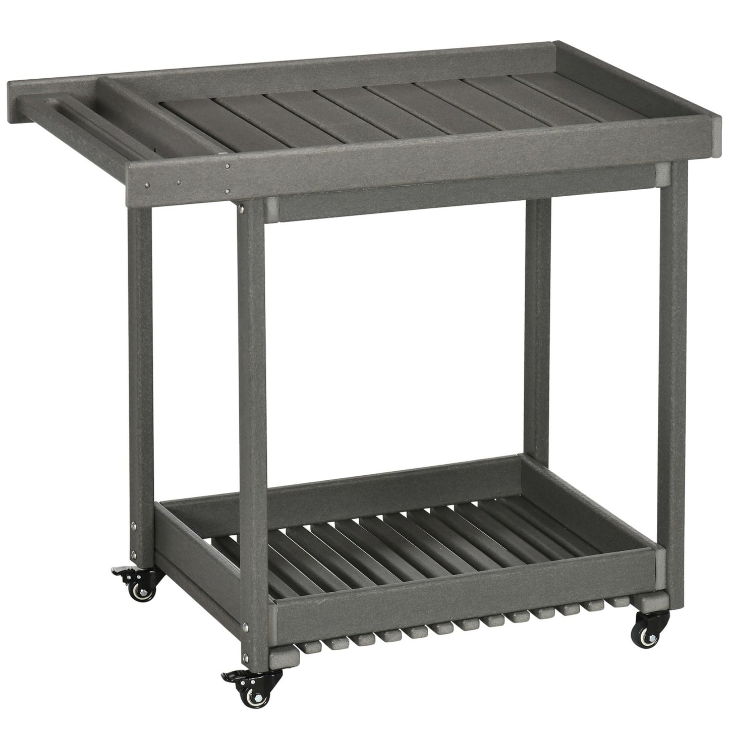 Outdoor barbecue cart with towel rack and 2 shelves, 87x50x80cm