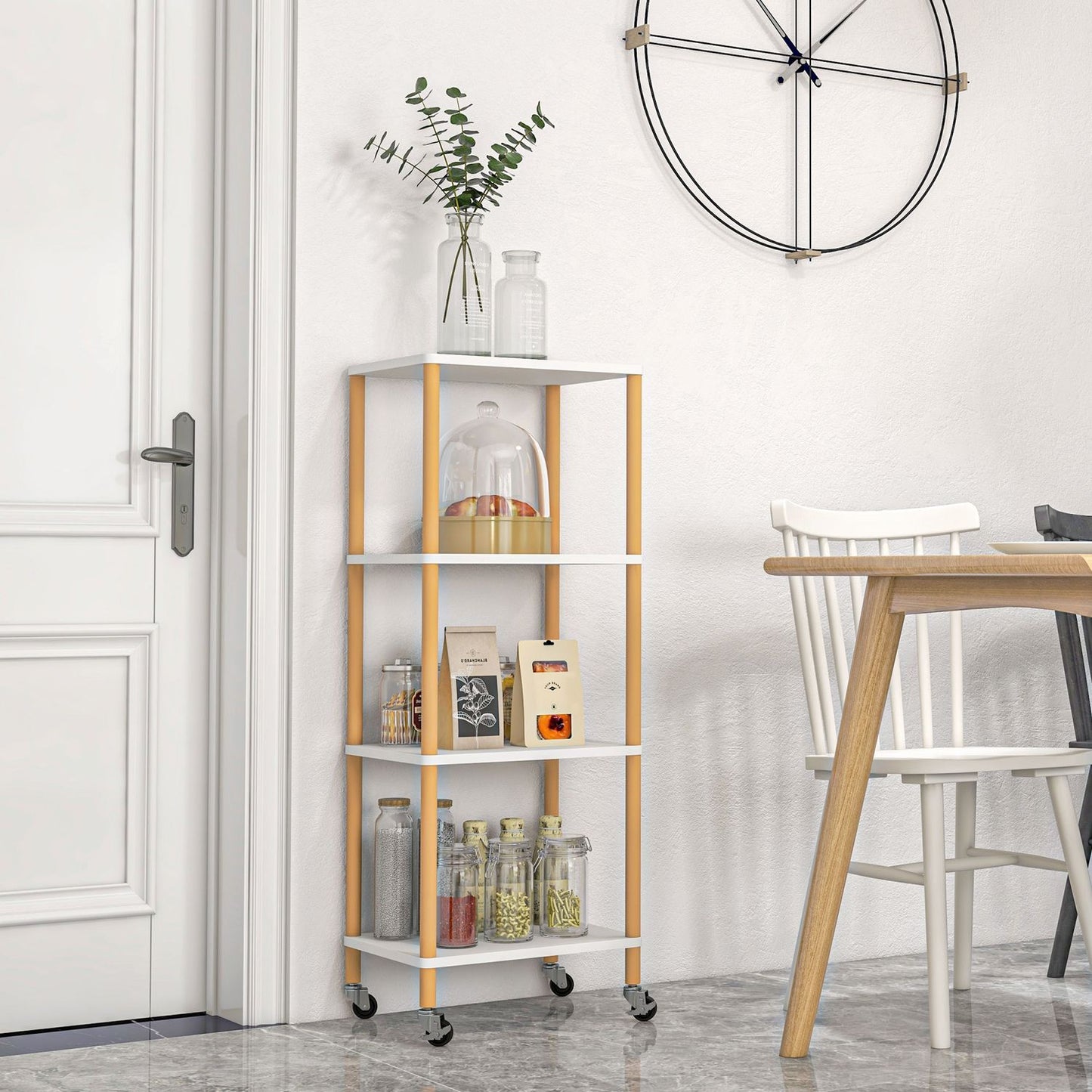 Serving trolley in steel, 4-level, 40x30x105.5 cm