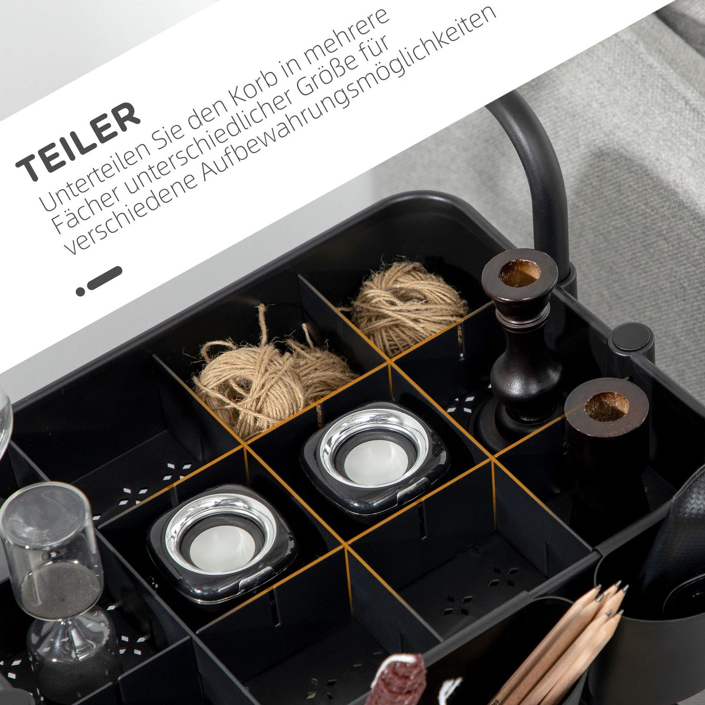 3-level serving trolley in steel with baskets and hooks