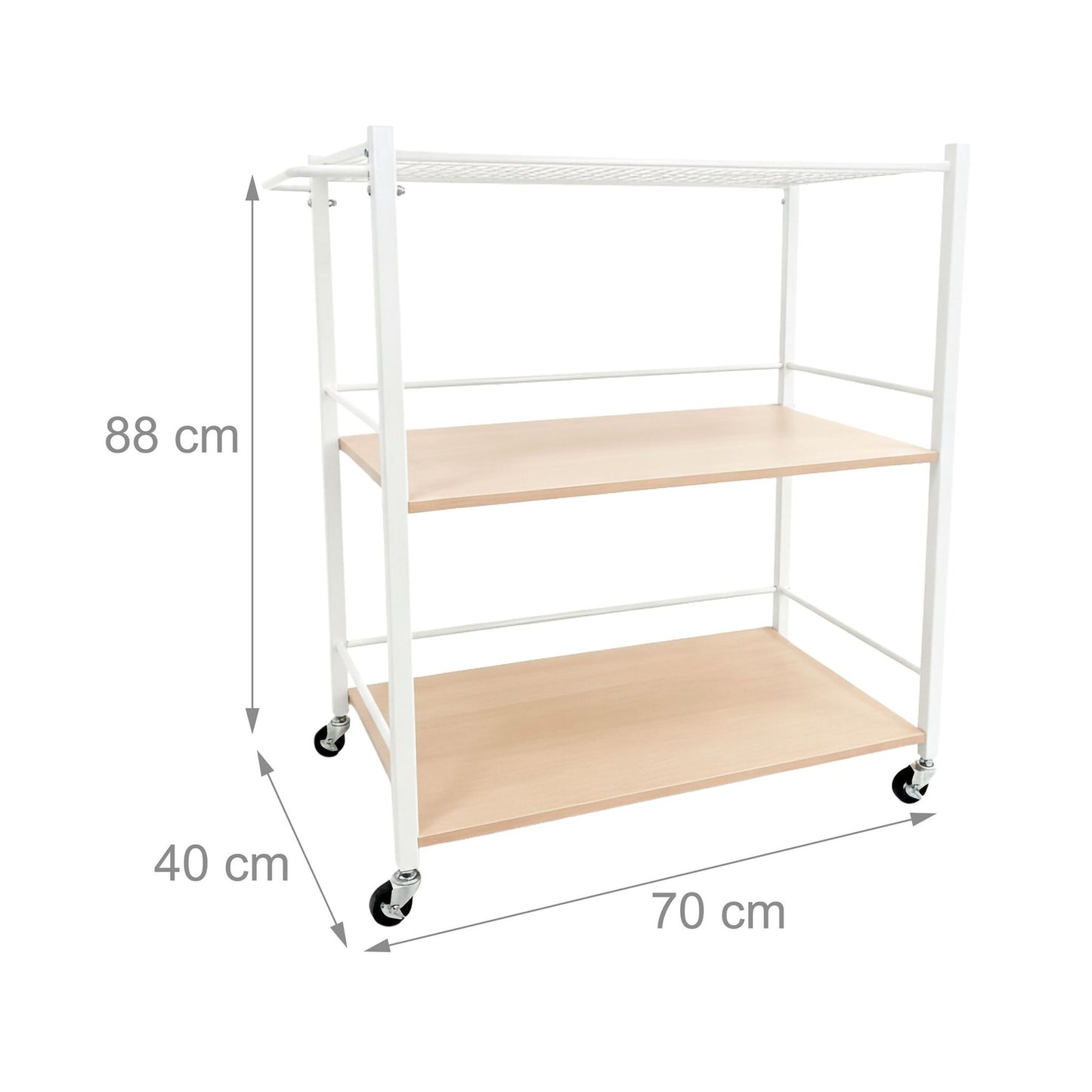 Serving Trolley with Removable Tray and Brakes