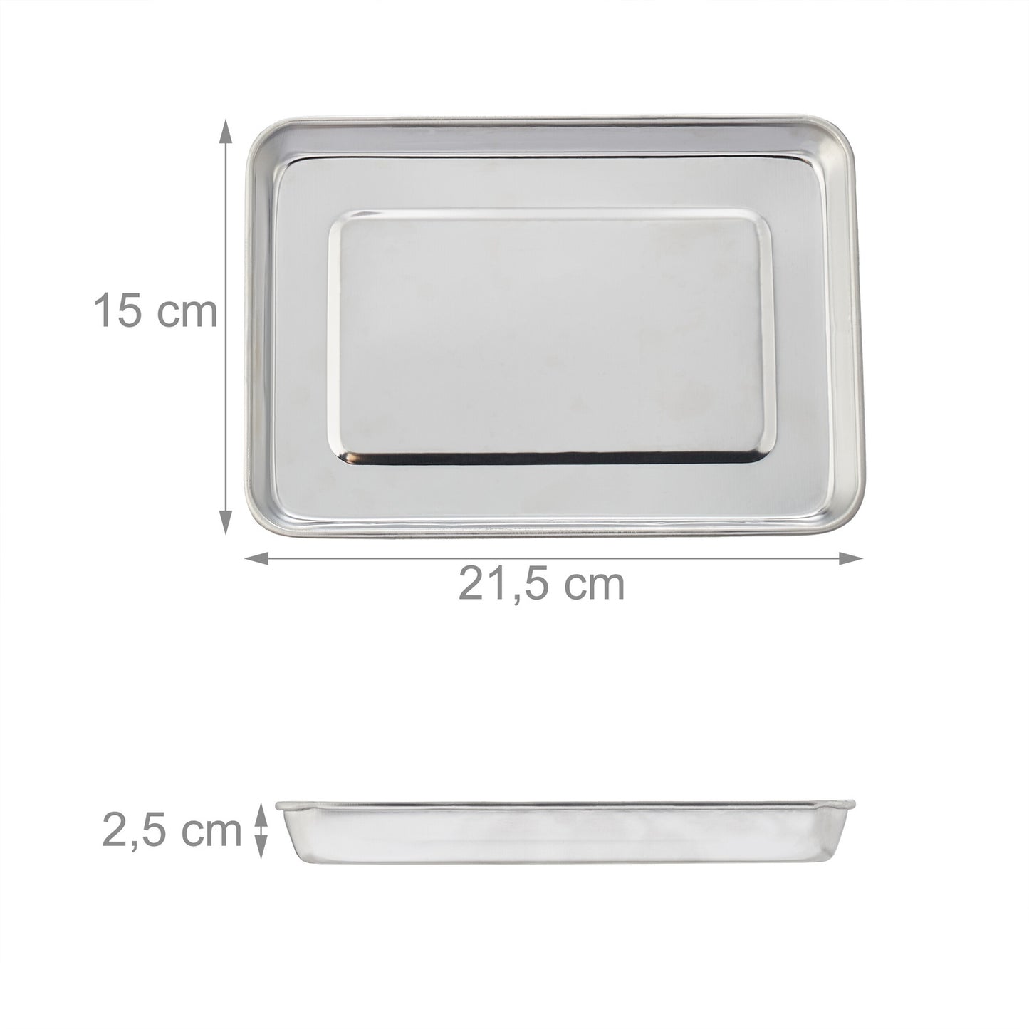 Serving plates in stainless steel - 3 pcs