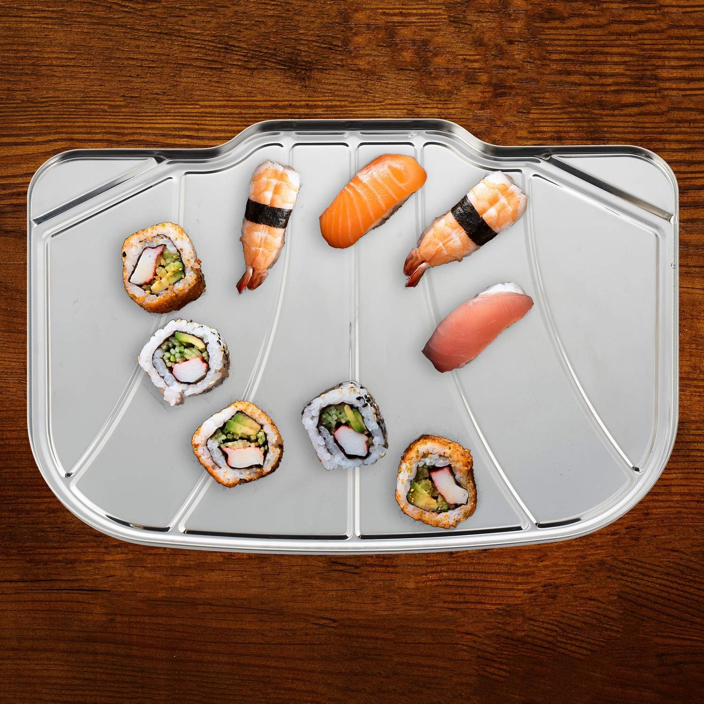 Serving plates in stainless steel - 3 pcs