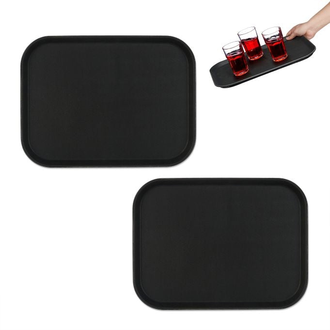 Serving tray 2-pack in black