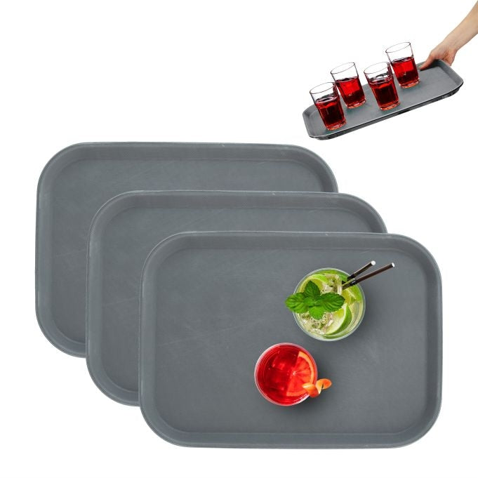 Serving tray 3-pack in grey