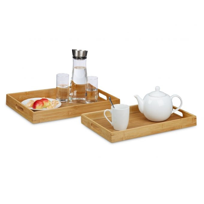 Serving tray Set of 2 Bamboo