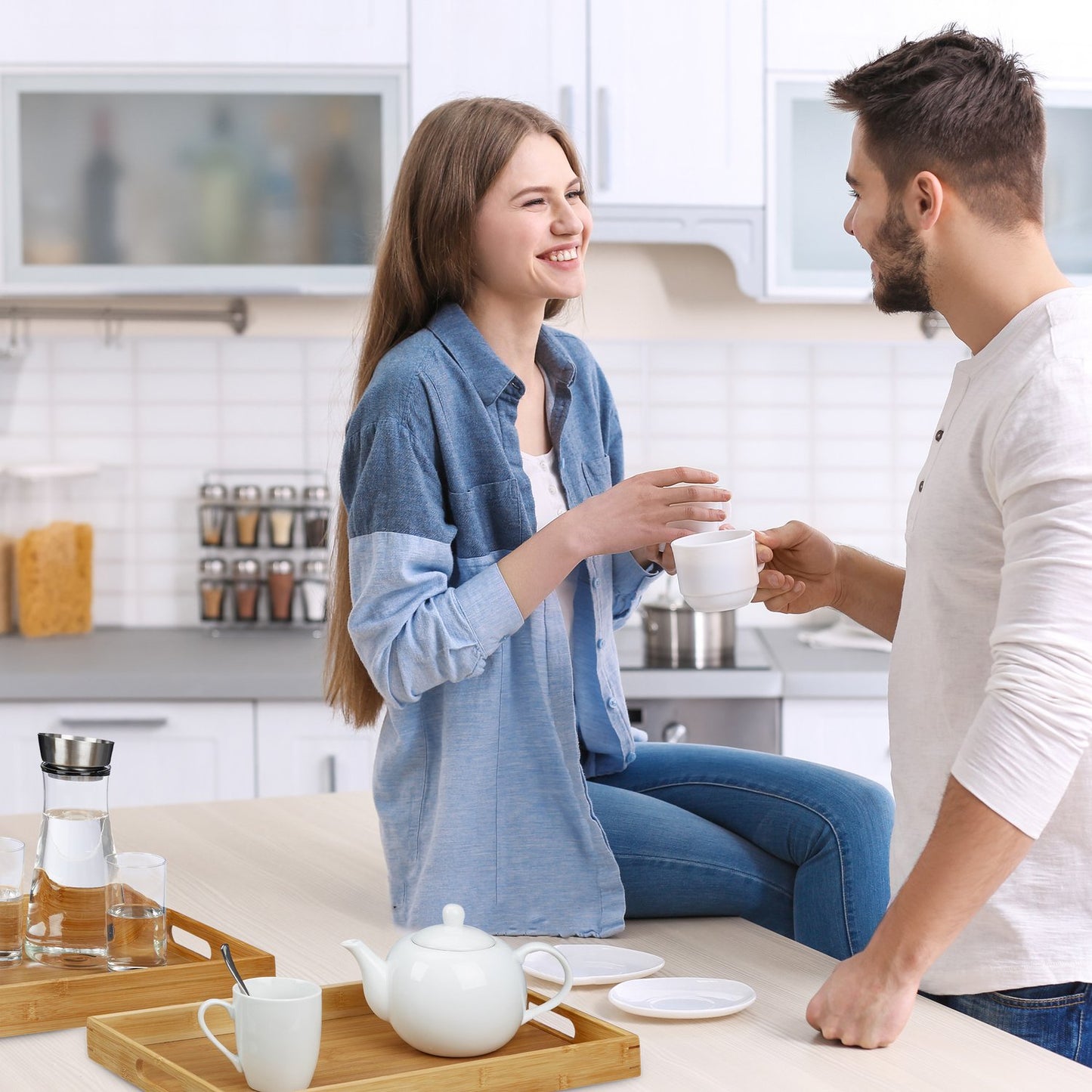 Serving tray Set of 2 Bamboo