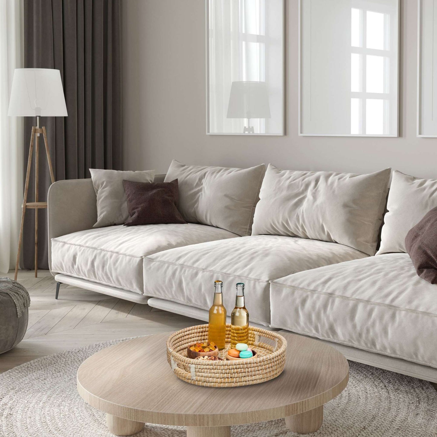 Serving tray set of 3 round
