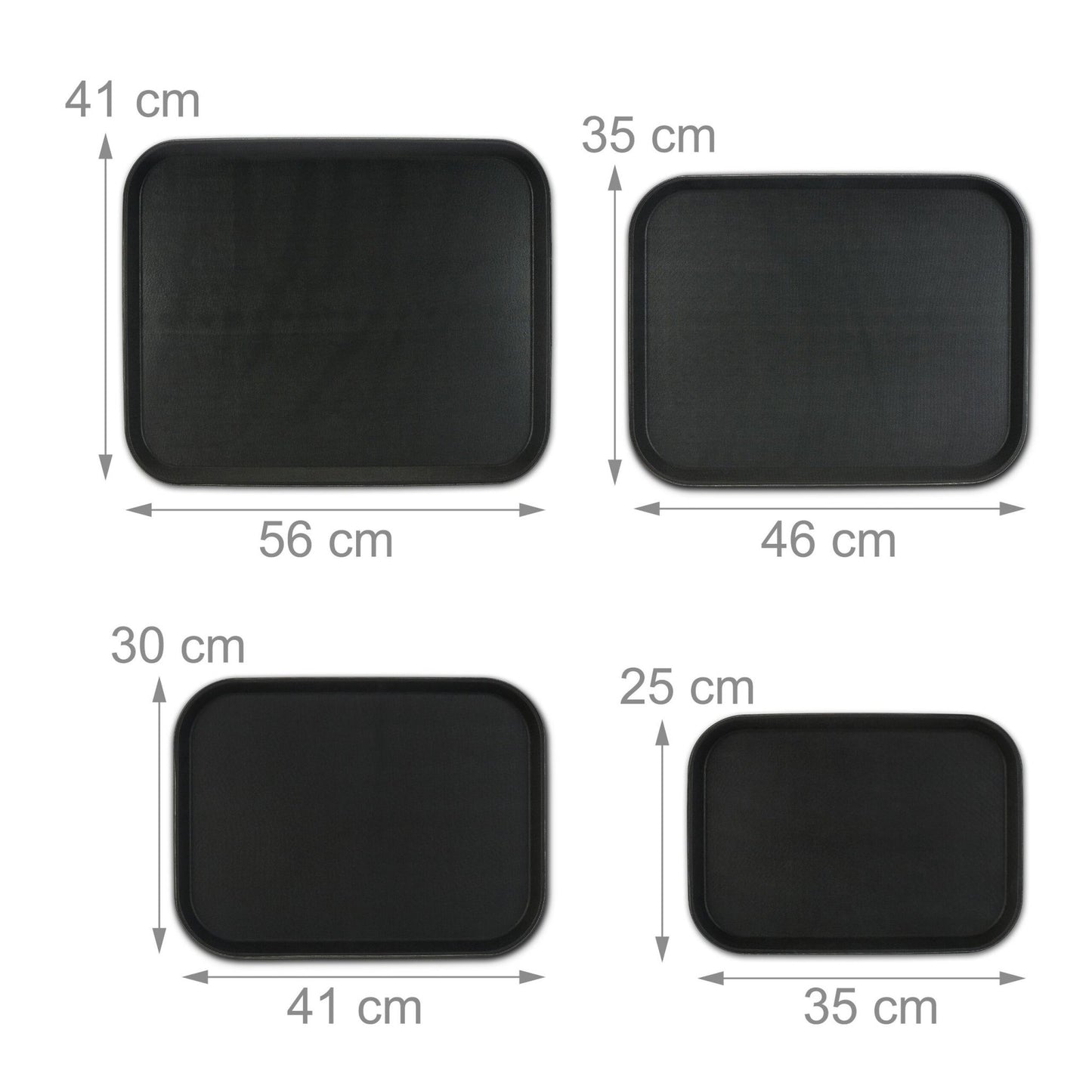 Serving tray set with 4 sizes