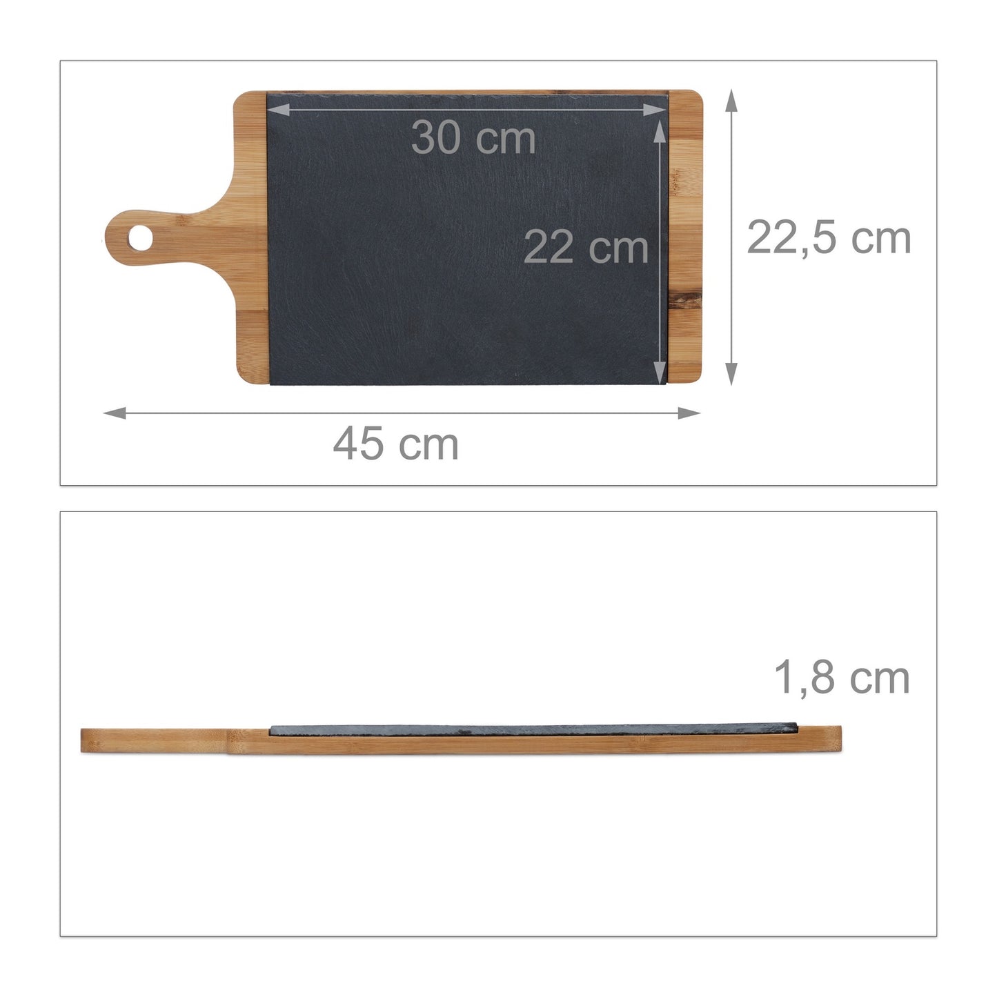 Serving tray with slate plate