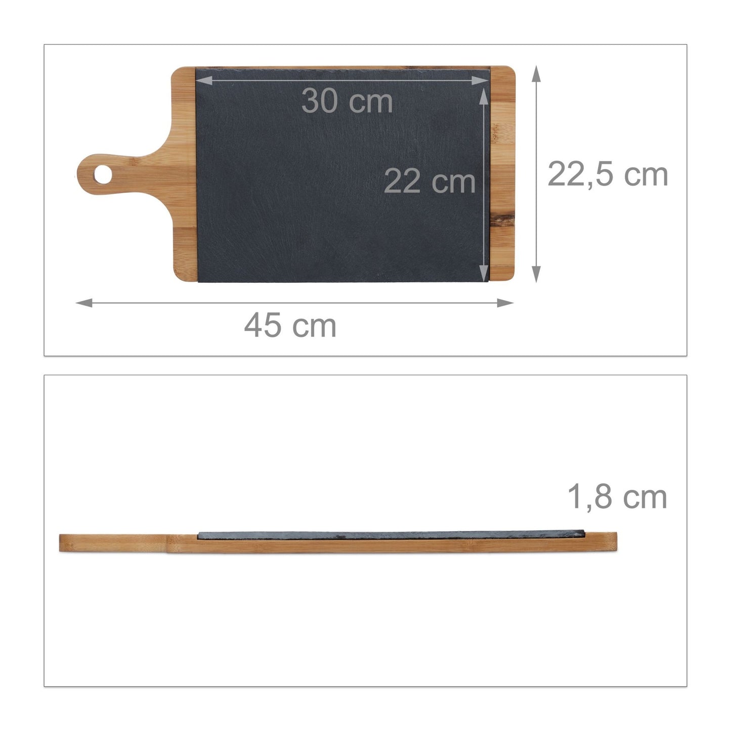 Serving tray with slate plate