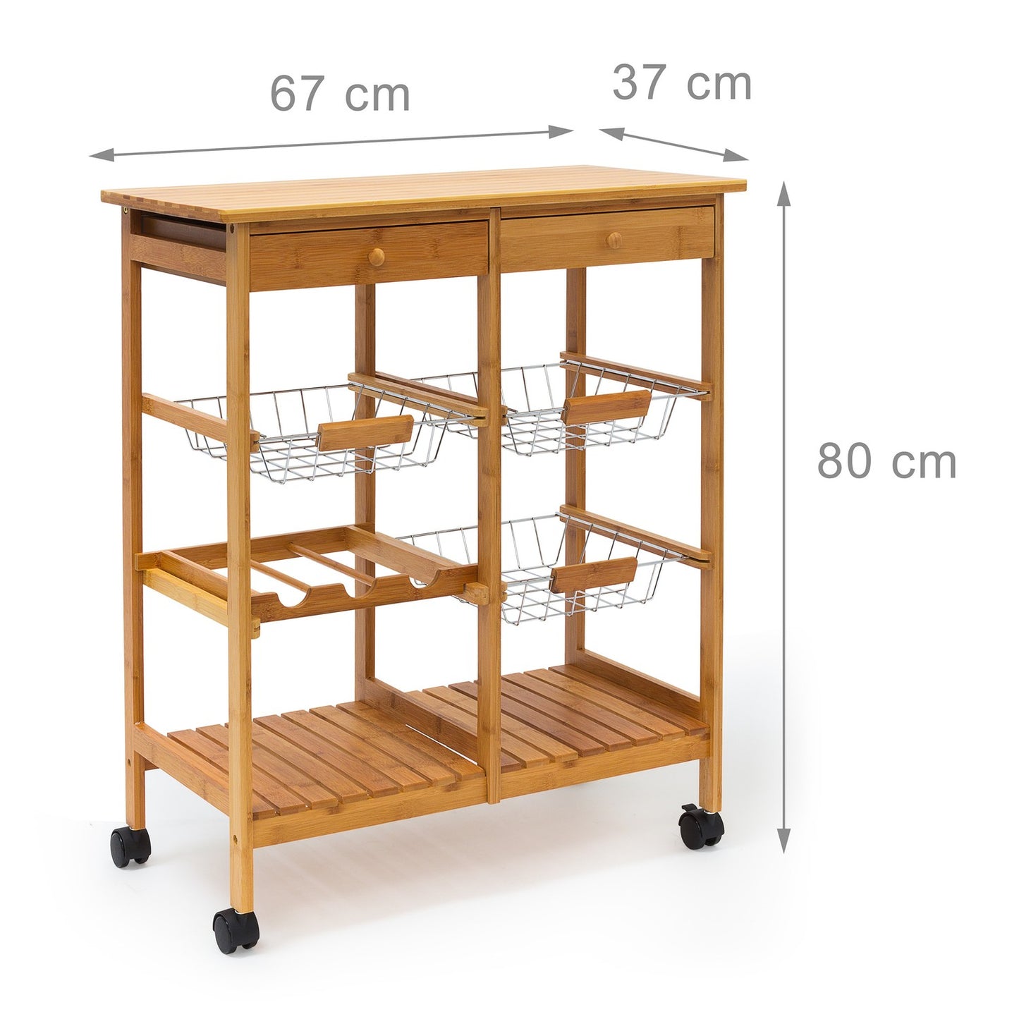 Serving trolley JAMES XXL with 3 baskets
